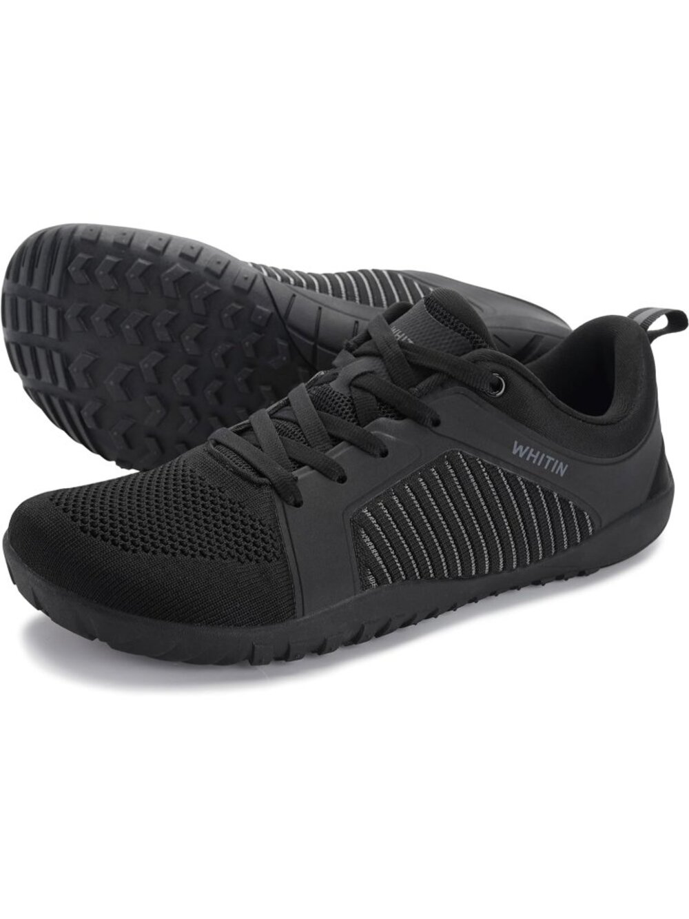 Men's Black Barefoot Trail-Running Shoes Wide Toe-Box Zero-Drop Sole Optimal